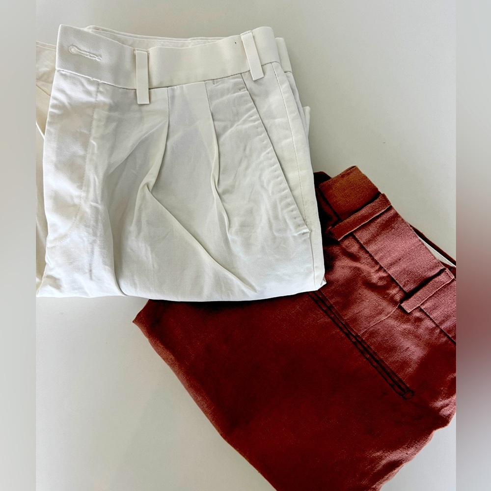 Suitsupply Cream & Rust Flat-Front Men's Shorts